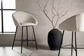 Venture Design Baro kėdė, aksomo Teddy 2 vnt., 54x59x96 cm, Balta