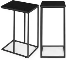 Žurnalinis staliukas, C-forma, juodas marmuras, ModernHome