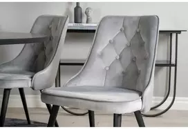 Venture Home Valgomojo kėdės Velvet Deluxe, 2vnt., pilkos, aksomas