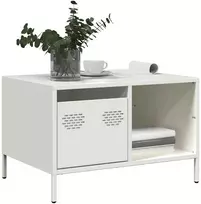 kavos staliukas baltas 68,5x50x43,5 cm šaltai valcuotas plienas