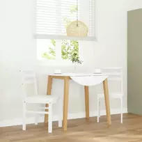 Valgomojo Kėdės 2 vnt Baltos medžio masyvo gumos