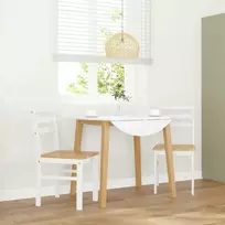 Valgomojo Kėdės 2 vnt Baltos medžio masyvo gumos