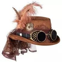 Boland Party Partners B.V. Steampunk skrybėlė su akiniais