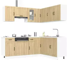 Virtuvinių spintelių komplektas, 11 dalių, Kalmar, ąžuolo