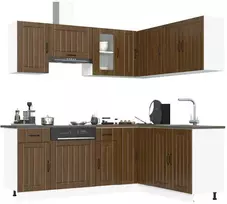 Virtuvinių spintelių komplektas, 11 dalių, Kalmar, ruda