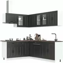 Virtuvinių spintelių komplektas, 11 dalių, Kalmar, juoda