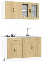 Virtuvinių spintelių komplektas, 4 dalių, Kalmar, ąžuolo
