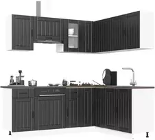 Virtuvinių spintelių komplektas, 11 dalių, Kalmar, juoda