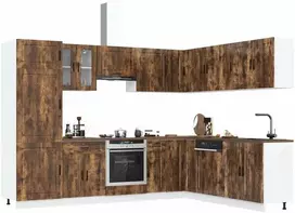 Virtuvinių spintelių komplektas, 14 dalių, Porto, dūminio