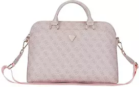 Guess 4G Zipper Pocket Triangle Logo 15" Nešiojamas kompiuteris Bag - Rožinė