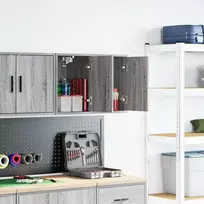 sieninės garažo spintos, 2vnt., pilkos, mediena