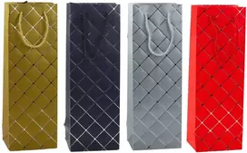 Lean Lieso vyno butelio popierinis dovanų maišelis Sidabrinis Elements 35 x 12 x 9 cm