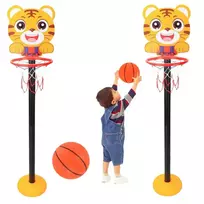 Lean Toys Reguliuojamas vaikų krepšinio rinkinys „Geltonas tigras“