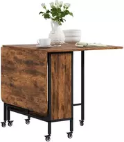 HOMCOM Sulankstomas valgomojo stalas Virtuvės stalas 6 asmenims su atvira lentyna Mobilus sulankstomas stalas Valgomojo stalas mažiems kambariams, valgomajam, virtuvei 130 x 80 x 74 cm Rustic-rudas