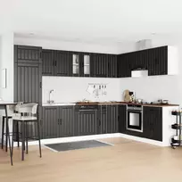Kriaušės pagrindinė spintelė Lucca 2 pcs Juoda Apdirbta mediena