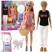 Kepurė Lean Toys Anlily lėlės rinkinys: mergaitė ir berniukas su aksesuarais