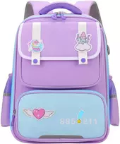 Lean Mokyklinė kuprinė su pleistrais violetinė 16L