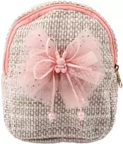 Lean Vaikiška kuprinė su kaspinu ir zuikiu 21 cm, 2 l, pastelinė rožinė