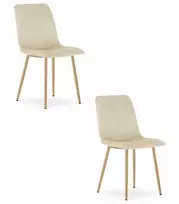 My Store Leobert LAVA kėdė - šviesiai smėlio spalvos aksomas / medžio spalvos kojos x 2