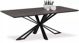 Homestyle4U Valgomojo stalas, 200x100x76 cm, rudas, juodas