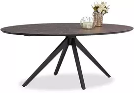 Homestyle4U Valgomojo stalas, 200x95x76 cm, rudas, juodas