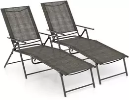 Promotions Sulankstomi lauko gultai, 155x63,5x64,8 cm, Kavos spalvos