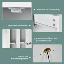 Promotions Laisvai stovintis medinis spintelė, 68x40x170 cm, Balta