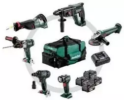 METABO COMBO RINKINYS 18V 6.1 (SB18LTX +SSW18LTX300BL +KH18LTX24 +W18L9-125QUICK +SSEP18LT +ULA) 4×4,0Ah KREPŠYS