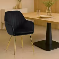 Mville Valgomojo kėdė Cheryl, auksinės spalvos, aksominė