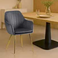 Mville Valgomojo kėdė Cheryl, auksinės spalvos, aksominė