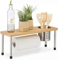 Relaxdays Virtuvės stalviršio organizatorius, 21x55x18 cm, natūralios spalvos