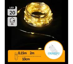 Aigostar - LED girlianda 20xLED/2x3V 2m šiltai balta