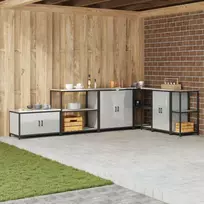 Virtuvės lentynų vienetas HATTEM Sidabrinė 90 x 50 x 92 cm