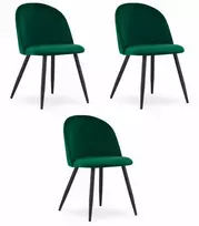 Leobert BELLO Kėdė - žalia velvet / juoda kojos x 3