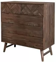 Komoda su stalčiais Ashton, 100 x 105 x 45 cm, tamsiai ruda