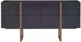 Komoda, 180 x 90 x 43 cm, Hudson, juoda