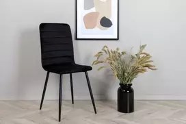 Venture Home Valgomojo kėdės Windu, 2vnt., juodos spalvos, aksomas