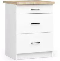 AKORD Virtuvės spintelė Oliwia 3 stalčiai balta 60x46x85