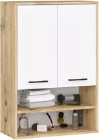AKORD Sienos spinta su dviem durimis ir viena lade, amžininkinis ąžuolas/baltas 64x30x94