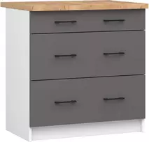 AKORD Spinta Oliwia su stalviršiu baltai pilkai grafitspalvė 46x80x58