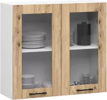 AKORD Spinta Vitrina Oliwia Balta/ąžuolas Meistras 30x80x72