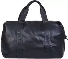 CHILDHOME DIDELIS MAMOS REIKMENŲ KREPŠYS MOMMY BAG, SIGNATURE - VEGAN LEATHER - Juodas