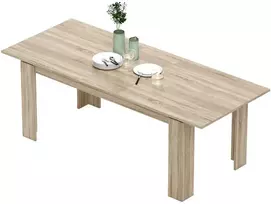HOMCOM Išskleidžiamas valgomojo stalas, nuo 180 iki 260 cm išlankstomas, 6-10 žmonėms, medinis