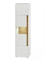 Vitrinos spintelė City, 200 cm, balta/ąžuolinė