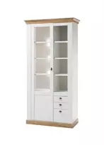 Vitrinos spintelė Imv Landhaus, 102 cm, baltoji pušis/ąžuolas