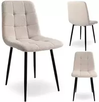 Smėlio spalvos boucle valgomojo kėdė, minkštas Teddy audinys, metalinės kojos, modernus dizainas, akcento kėdė, virtuvės kėdė, svetainės kėdė, šiuolaikiška kėdė