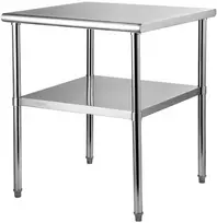 Nerūdijančio plieno virtuvės stalas 76x76x91cm, 363kg, komercinis, gamybinis, maisto ruošimui