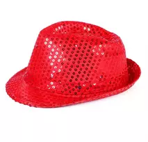 Rappa Raudona disko kepurė su LED
