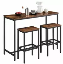 Muvu Baras: virtuvės stalas + 2 taburetės, modernus pramoninis loft stilius, 100 cm