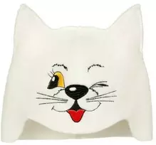 Pirties kepurė - Katinėlis su ausytėm, geltona